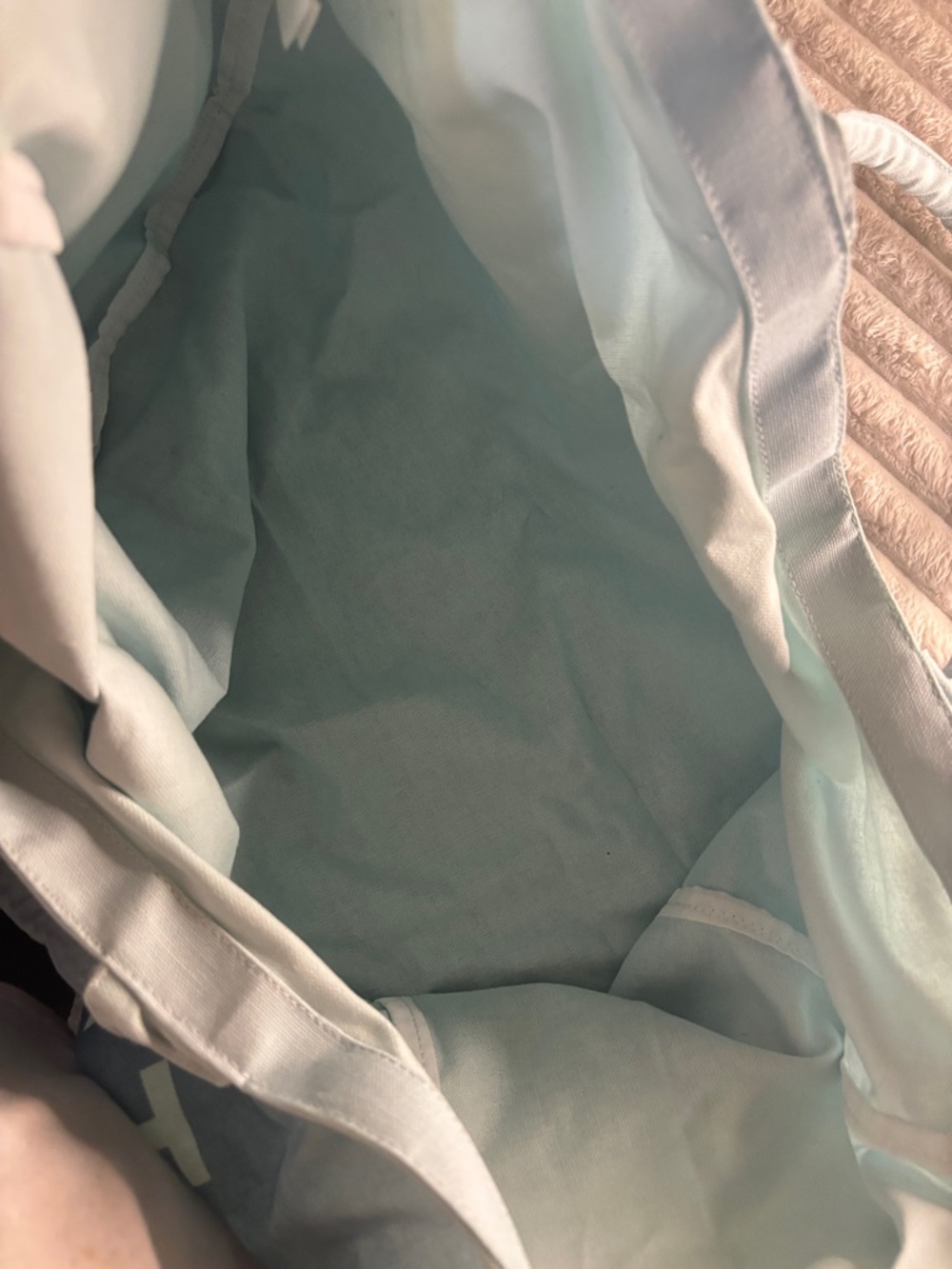 Athleta Ombre Navy-to-Light Blue Canvas Tote - Picture 2 of 2